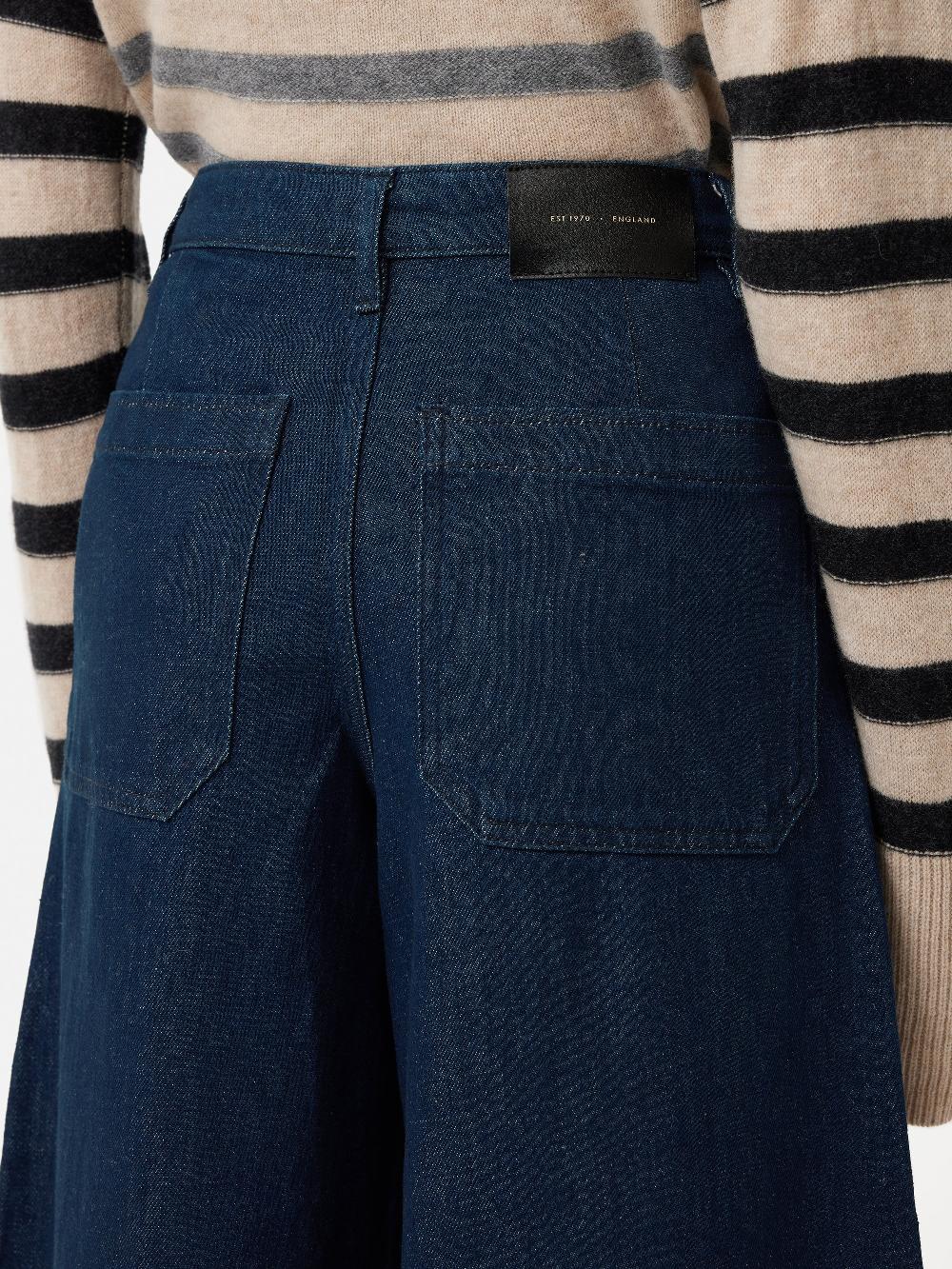 Jigsaw Seamed Denim Culotte Indigo