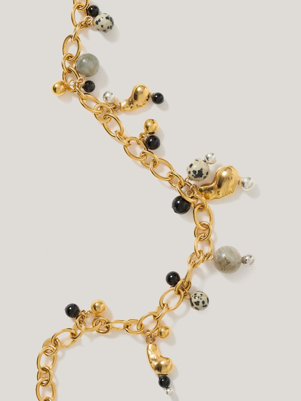 Jigsaw Semi Precious Charm Necklace Multi