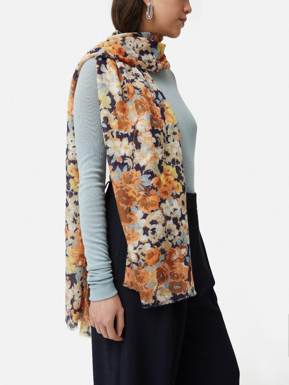 Jigsaw Sheer Petal Gauze Scarf Multi