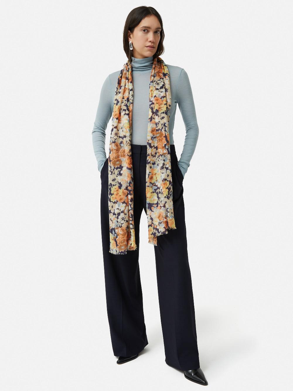 jigsaw Sheer Petal Gauze Scarf Multi