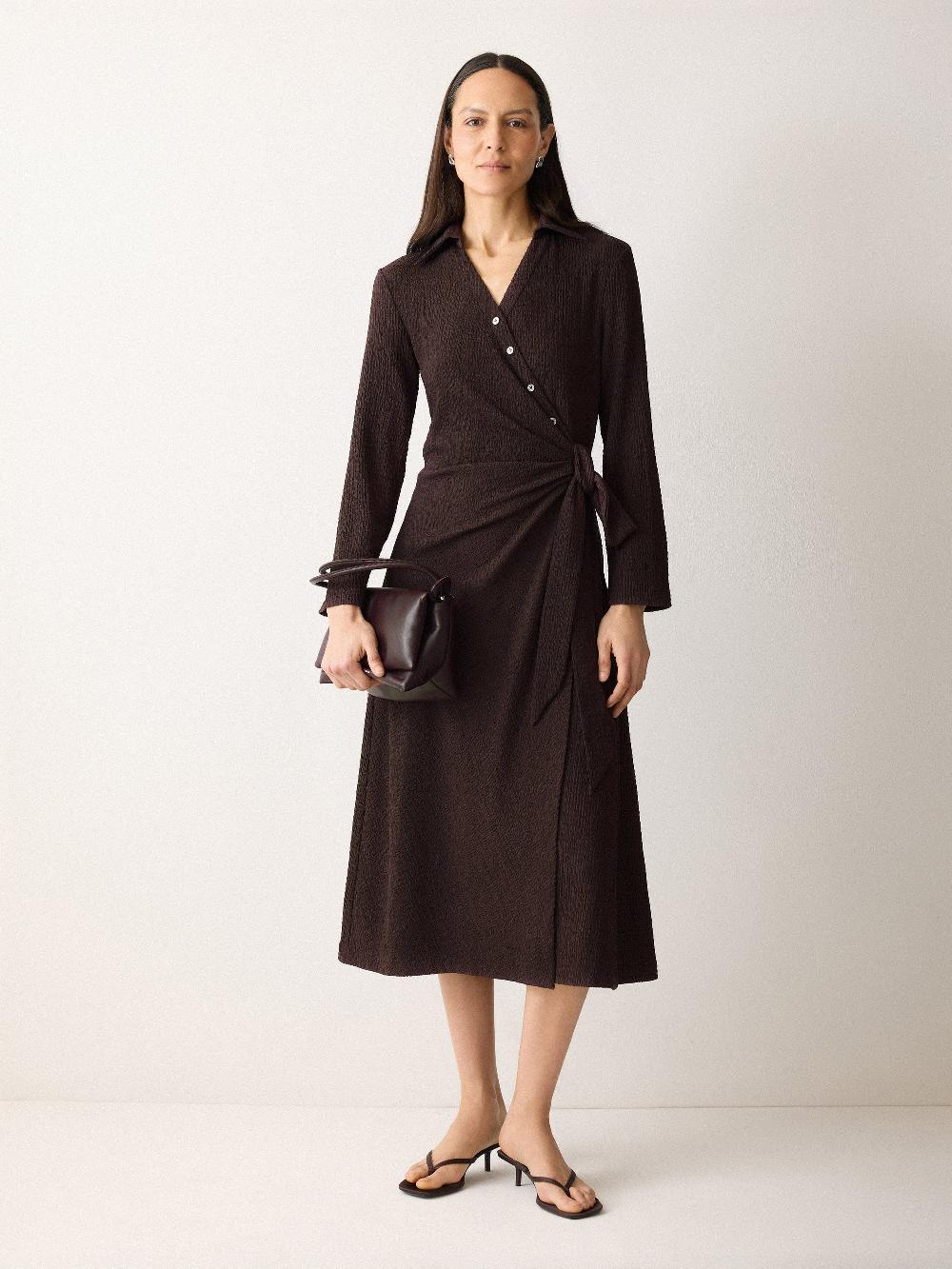 Jigsaw Shirt Wrap Dress Oxblood