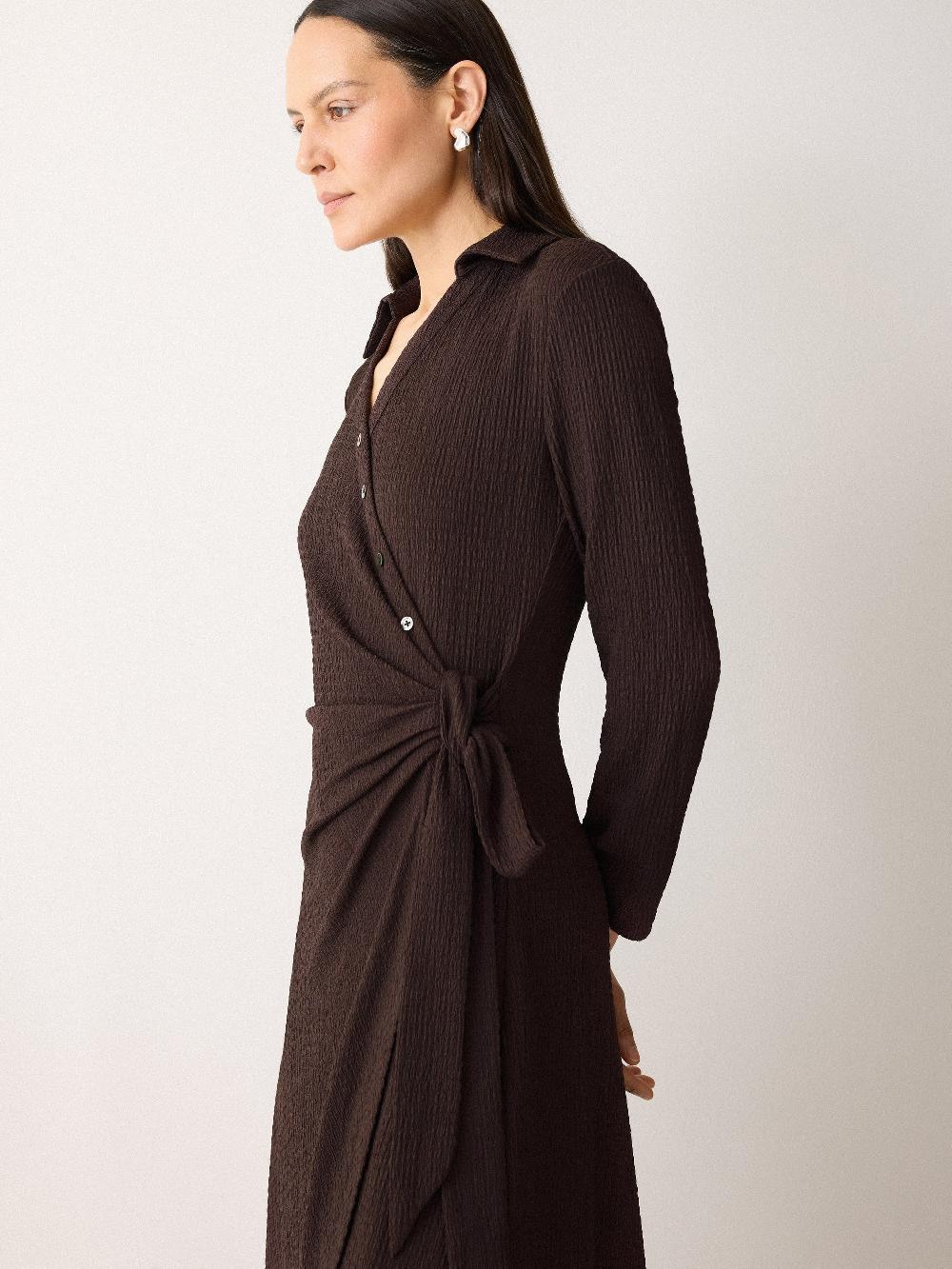 Jigsaw Shirt Wrap Dress Oxblood