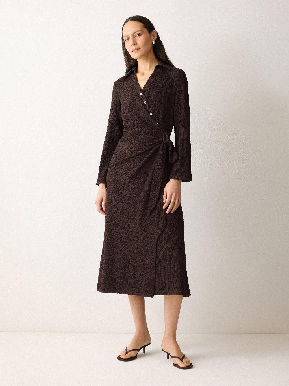 Jigsaw Shirt Wrap Dress Oxblood