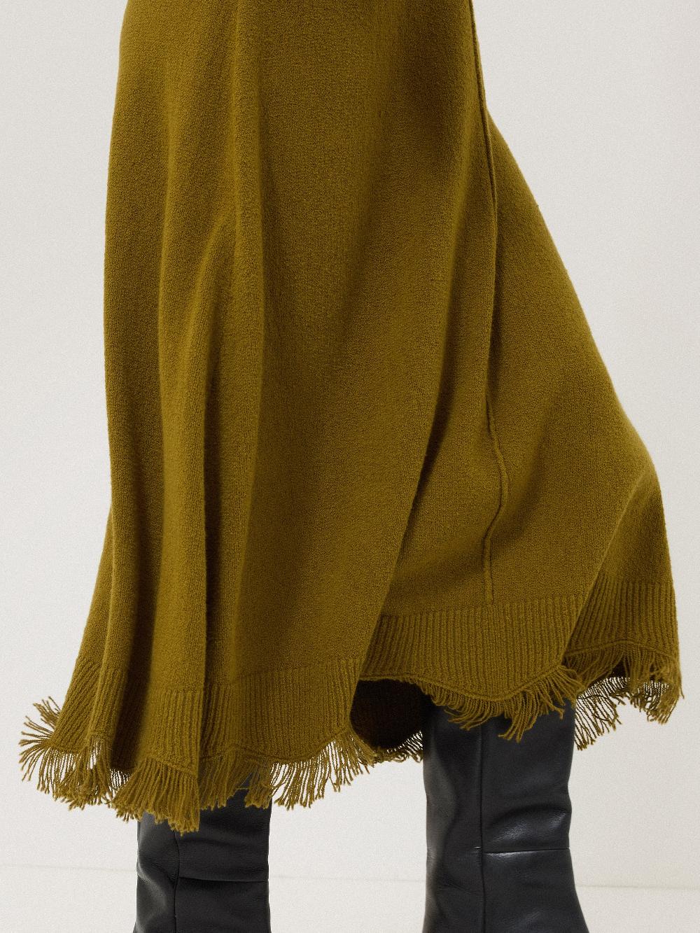 Jigsaw Silk Blend Boucle Dress Khaki