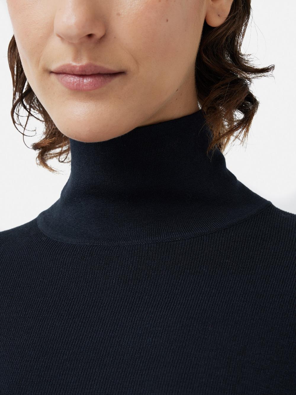 Jigsaw Silk Cotton Polo Jumper Navy