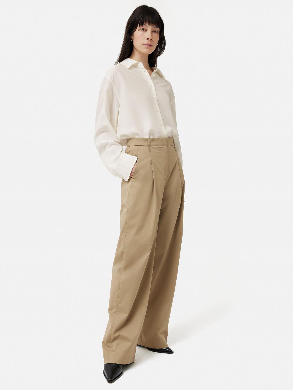 Jigsaw Silk Habotai Relaxed Shirt Ivory