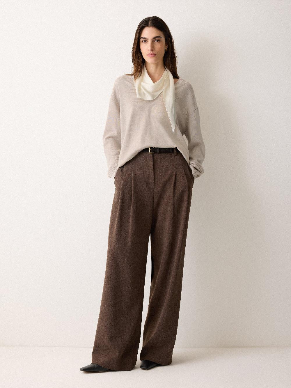 jigsaw Silk Scarf Merino Jumper Cream