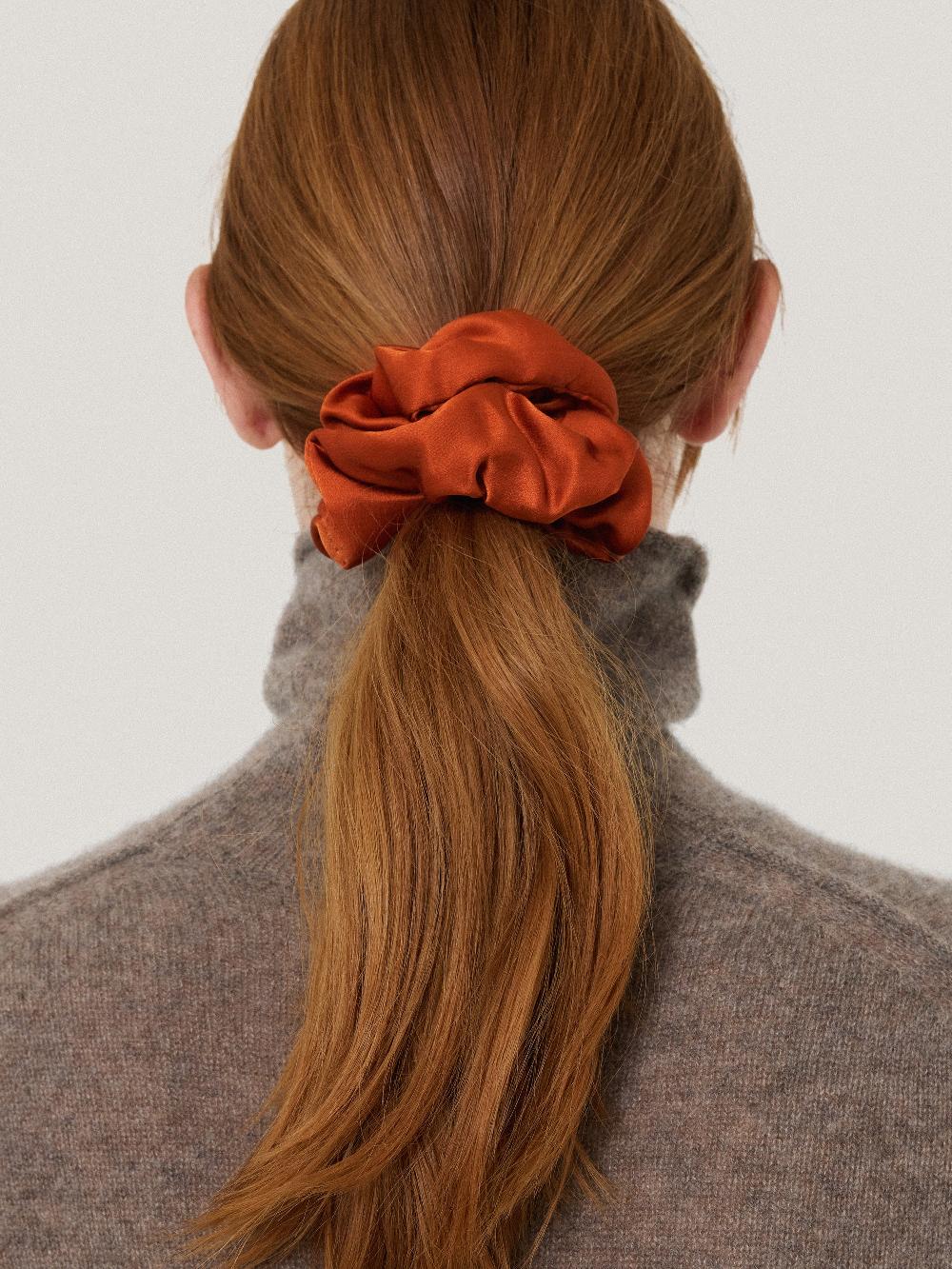 Jigsaw Silk Scrunchie COPPER