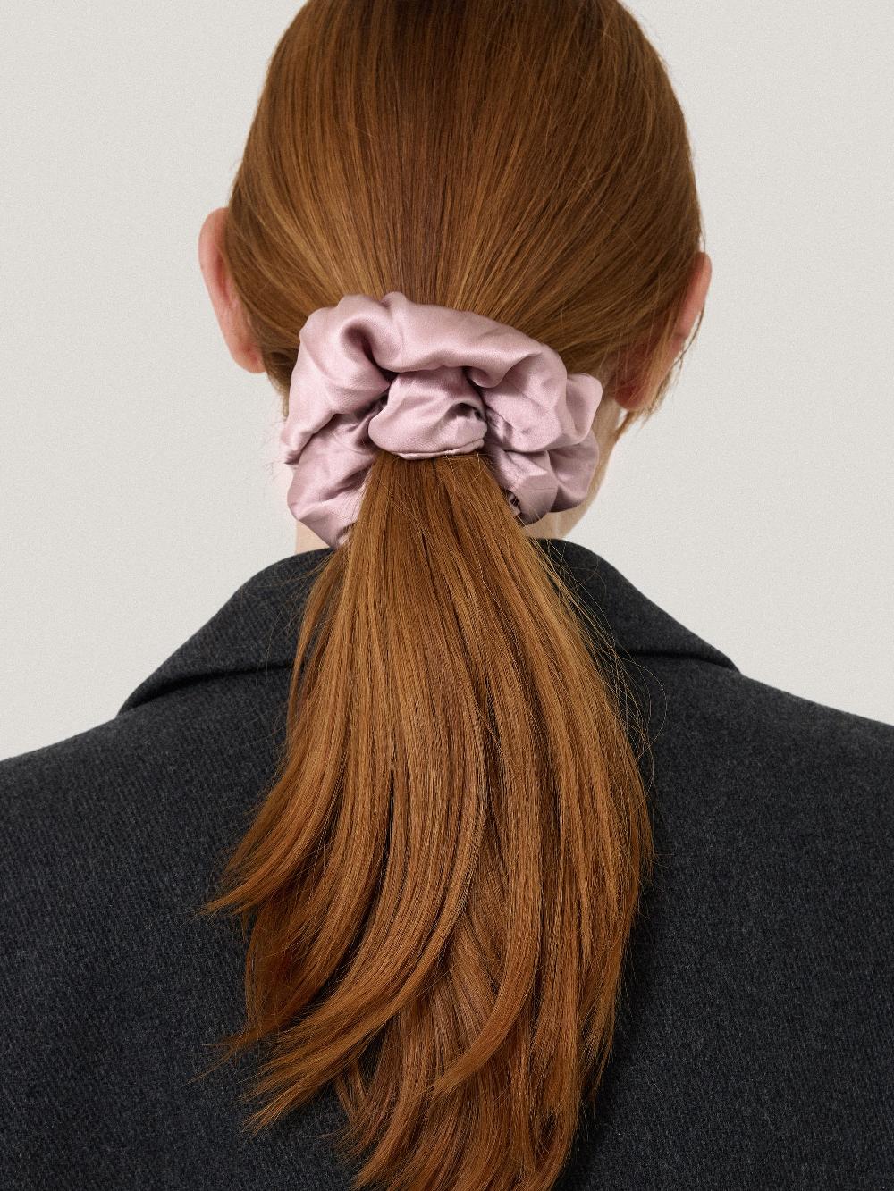 Jigsaw Silk Scrunchie Dusty Pink