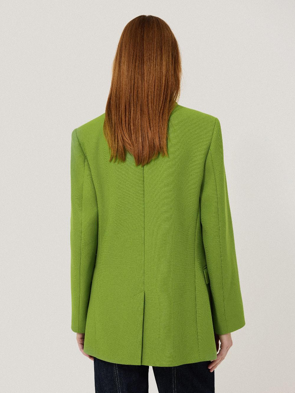 Jigsaw Silver Button Military Jacket Green