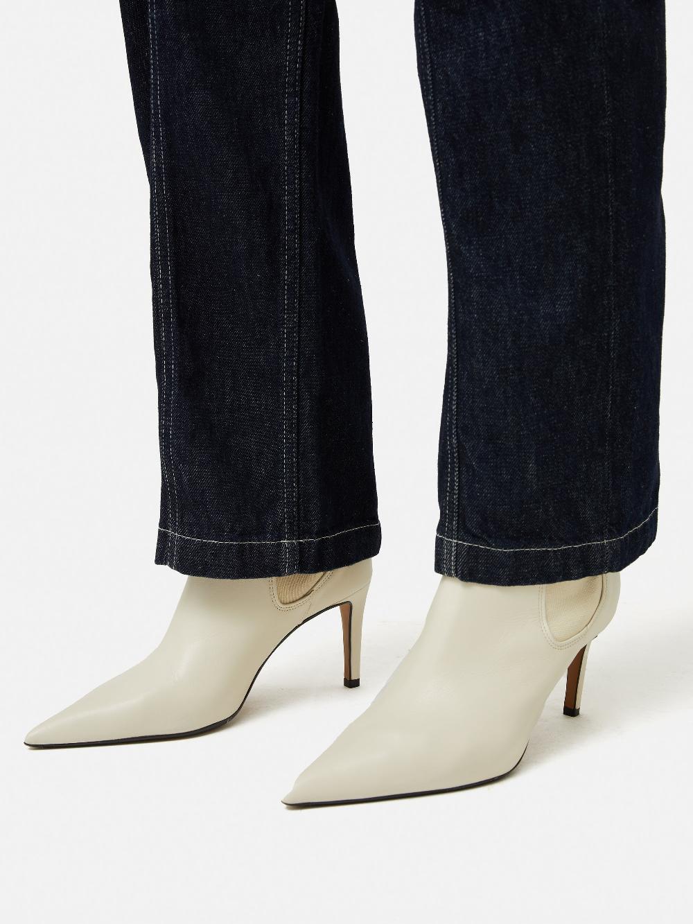 Jigsaw Skelter Heeled Boot Cream