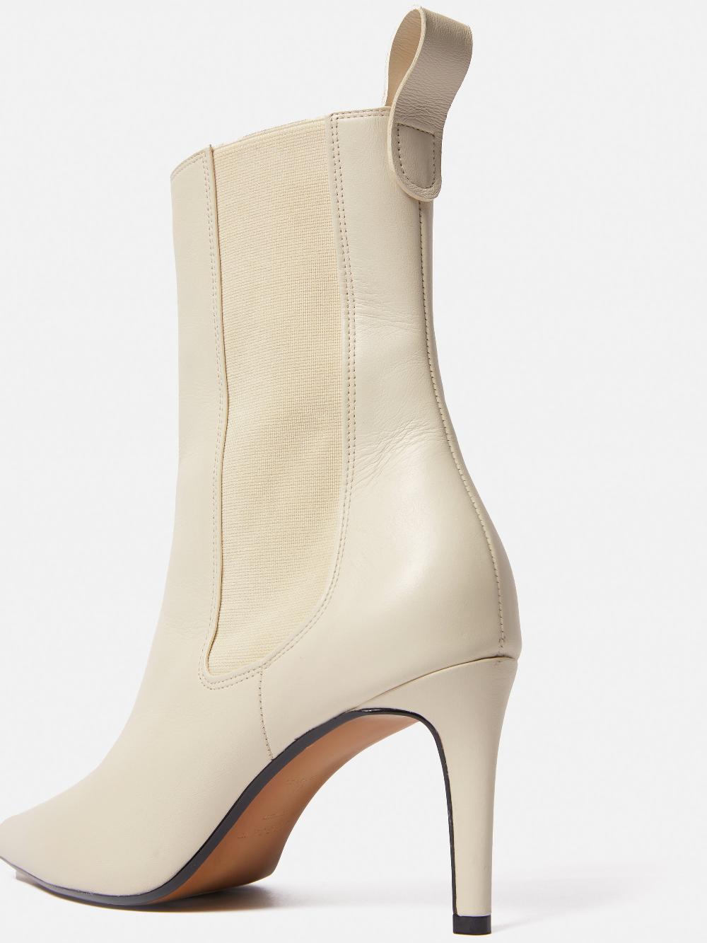 Jigsaw Skelter Heeled Boot Cream