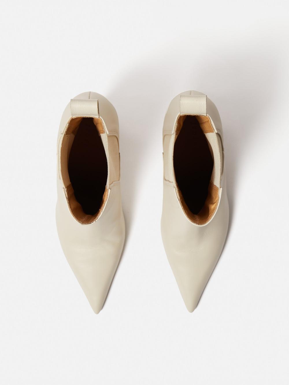 Jigsaw Skelter Heeled Boot Cream