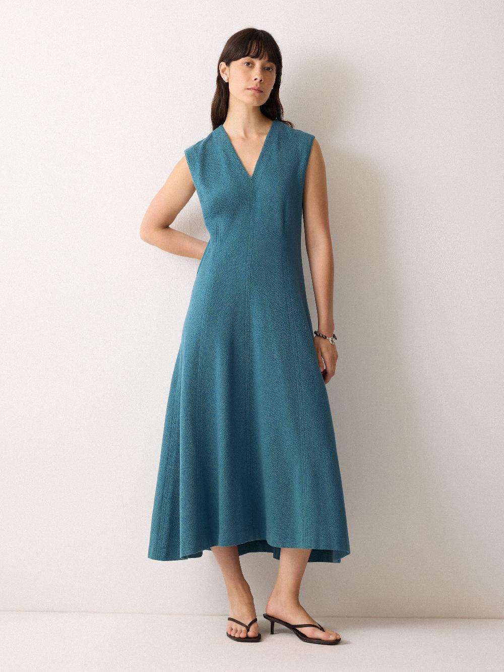 Jigsaw Sleeveless Stitched Dress Blue
