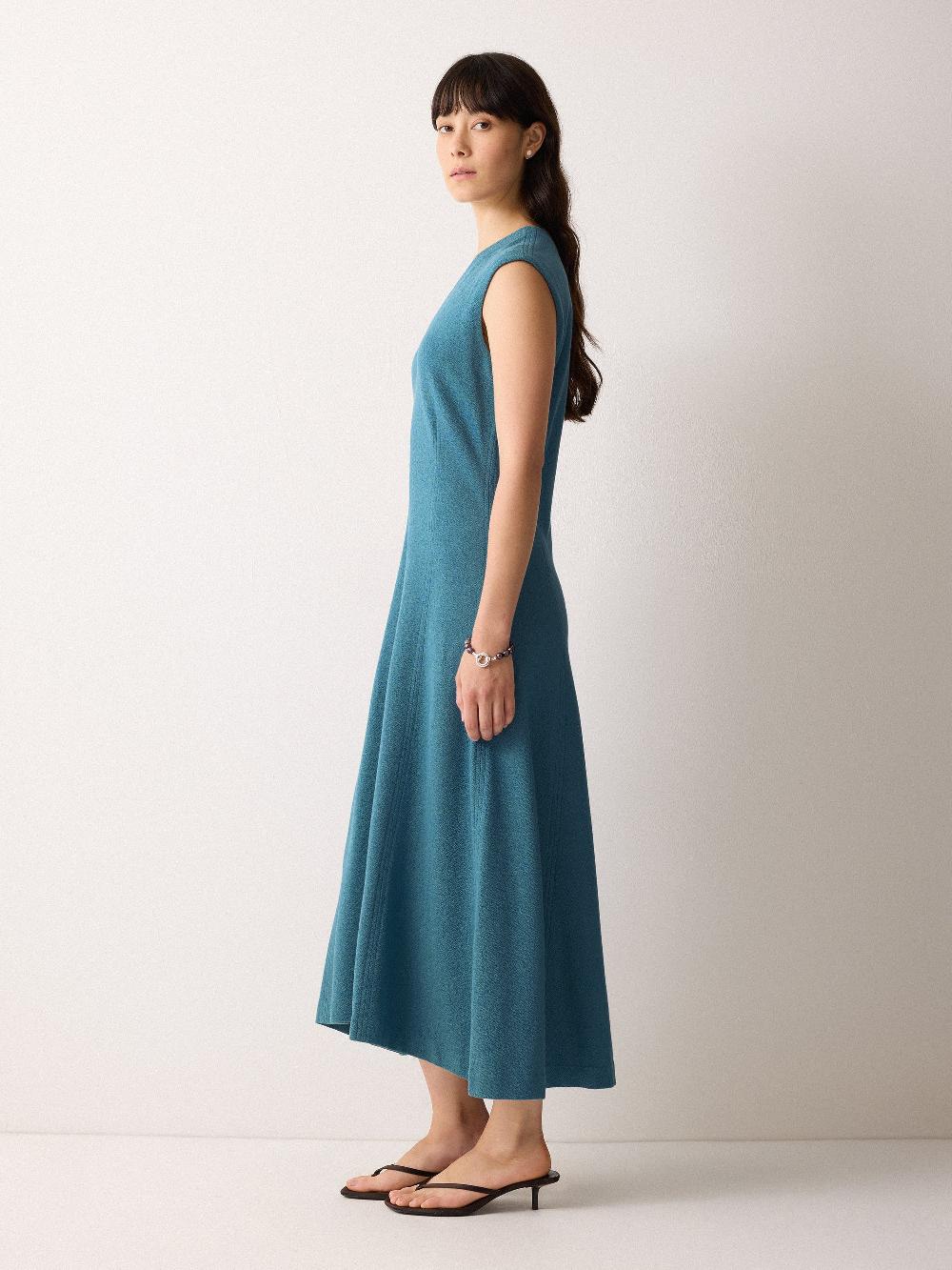 Jigsaw Sleeveless Stitched Dress Blue