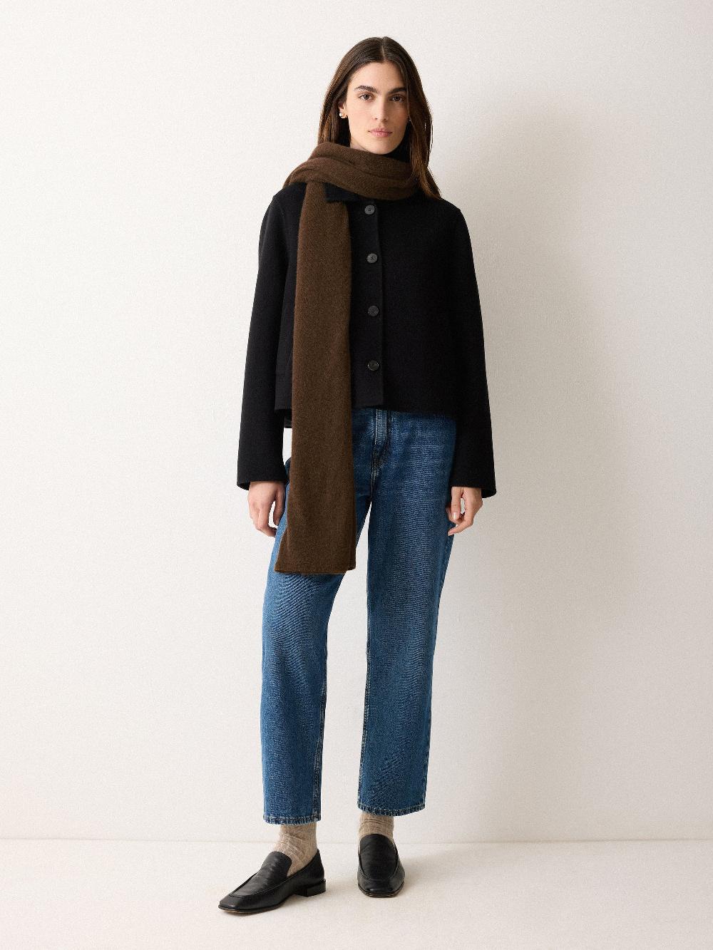 jigsaw Soft Gauzy Knit Scarf Brown