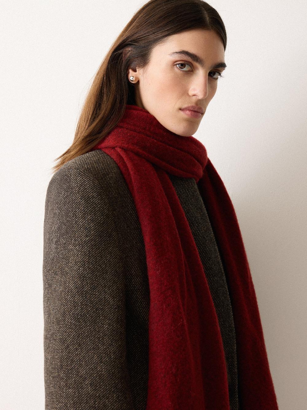 jigsaw Soft Gauzy Knit Scarf Red