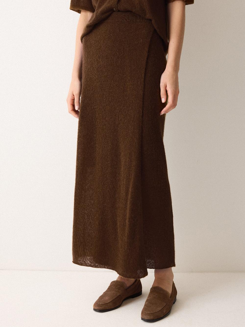 Jigsaw Soft Gauzy Knit Skirt Brown