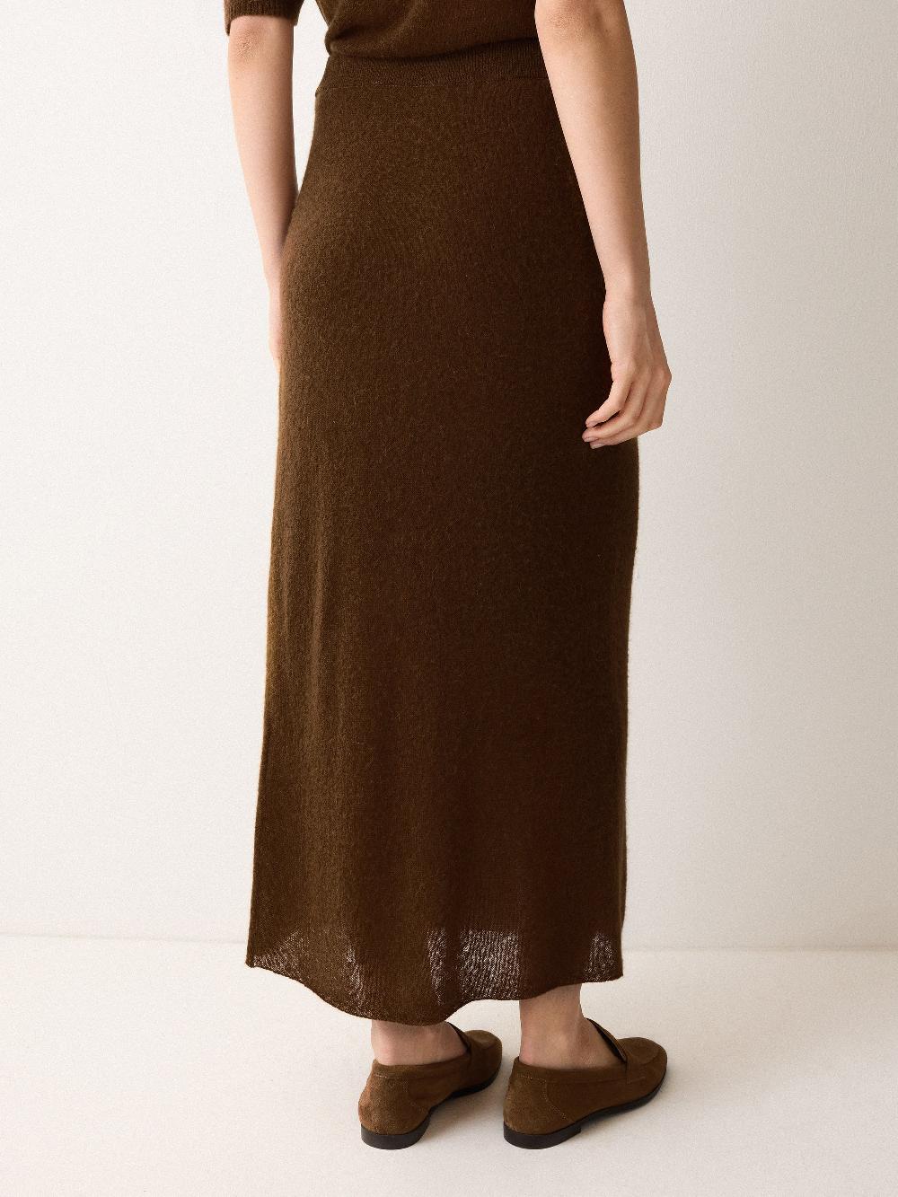 Jigsaw Soft Gauzy Knit Skirt Brown
