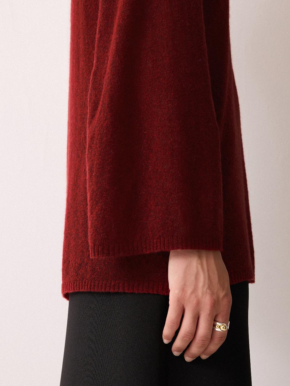 Jigsaw Soft Gauzy V Neck Jumper Red