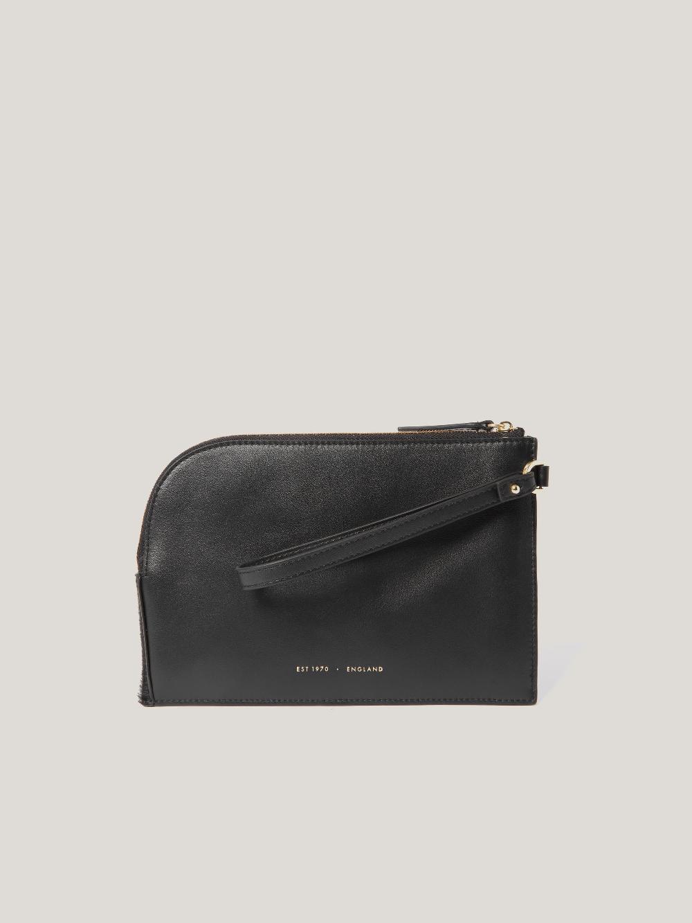 Jigsaw Sophia Calf Hair Pouch Black
