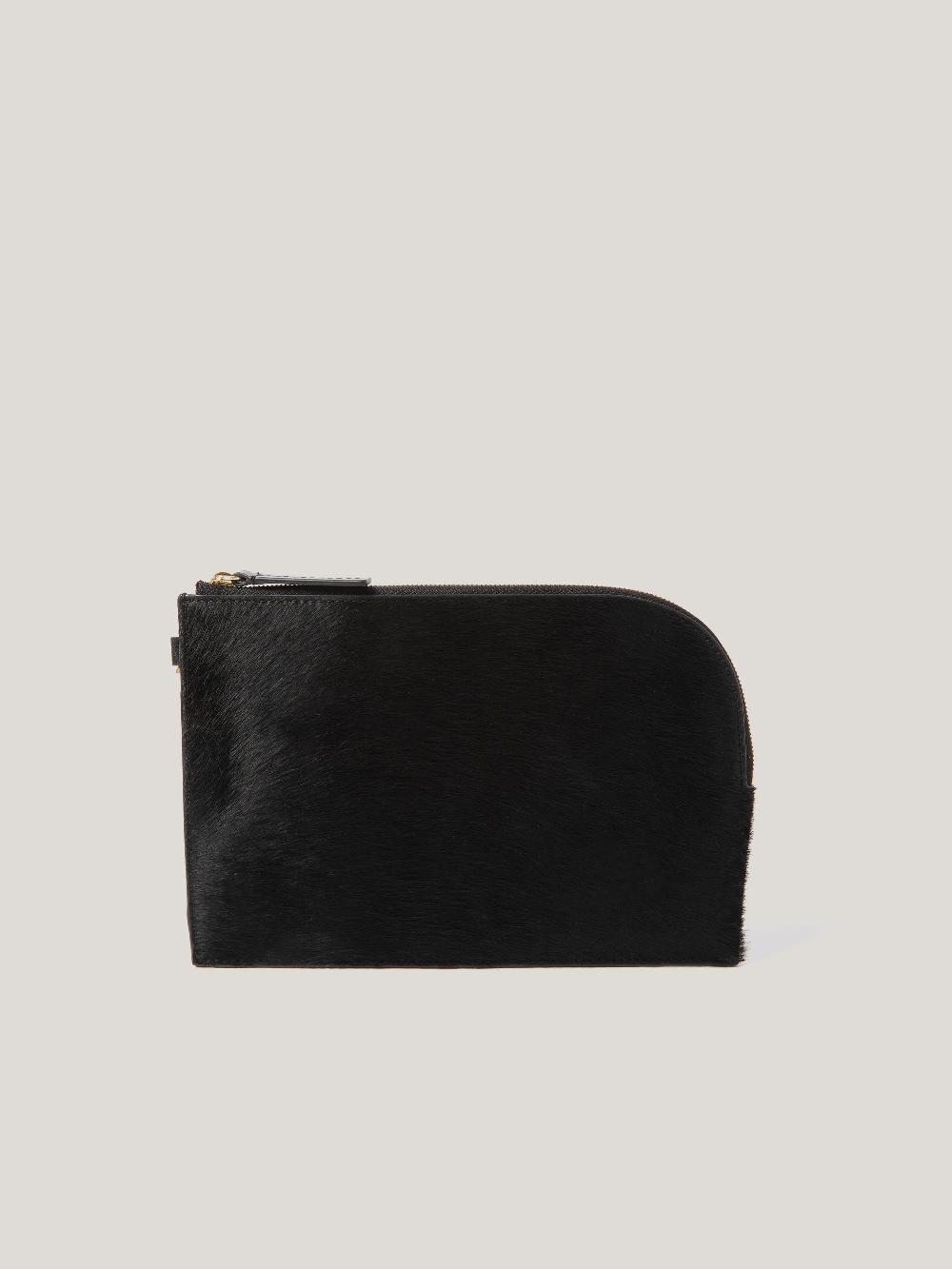 jigsaw Sophia Calf Hair Pouch Black