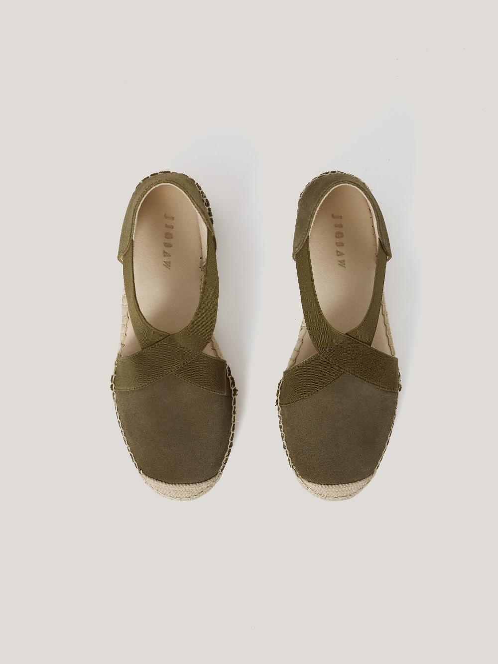 Jigsaw Spanish Elasticated Espadrille Khaki