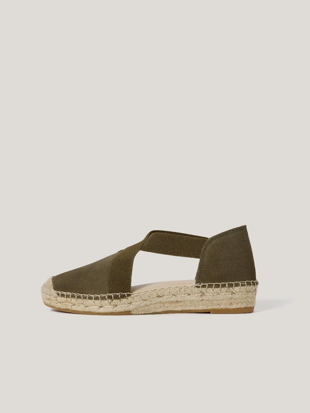 jigsaw Spanish Elasticated Espadrille Khaki