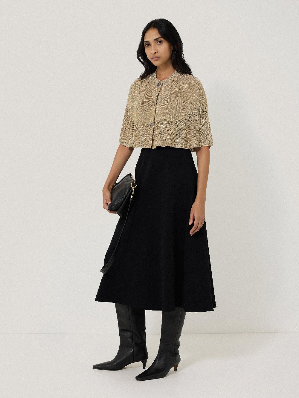 Jigsaw Sparkly Knitted Cape Gold