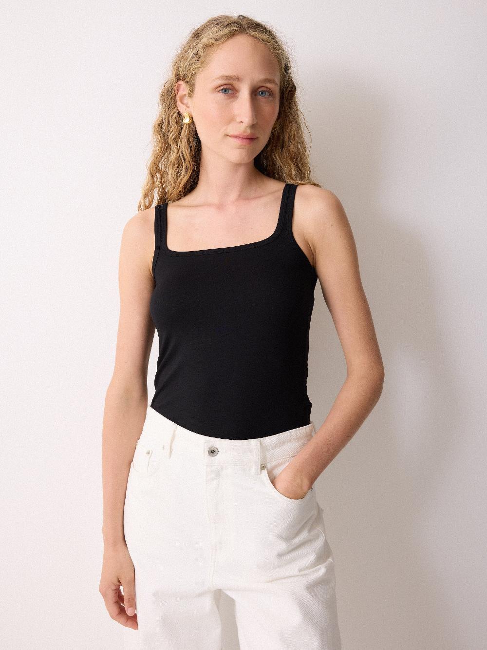 Jigsaw Square Neck Layering Tank Black