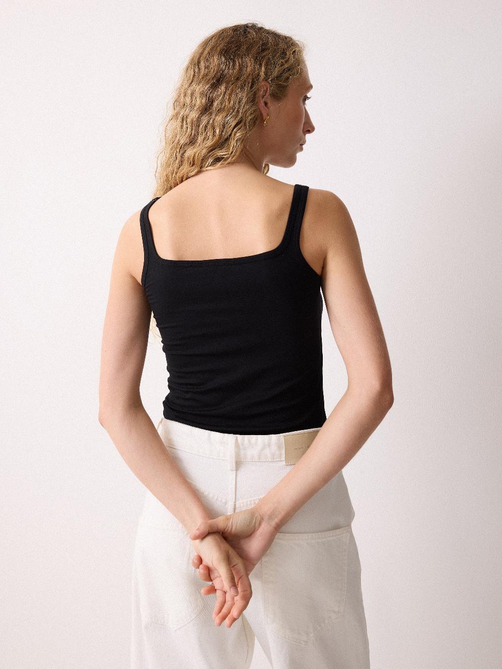 Jigsaw Square Neck Layering Tank Black