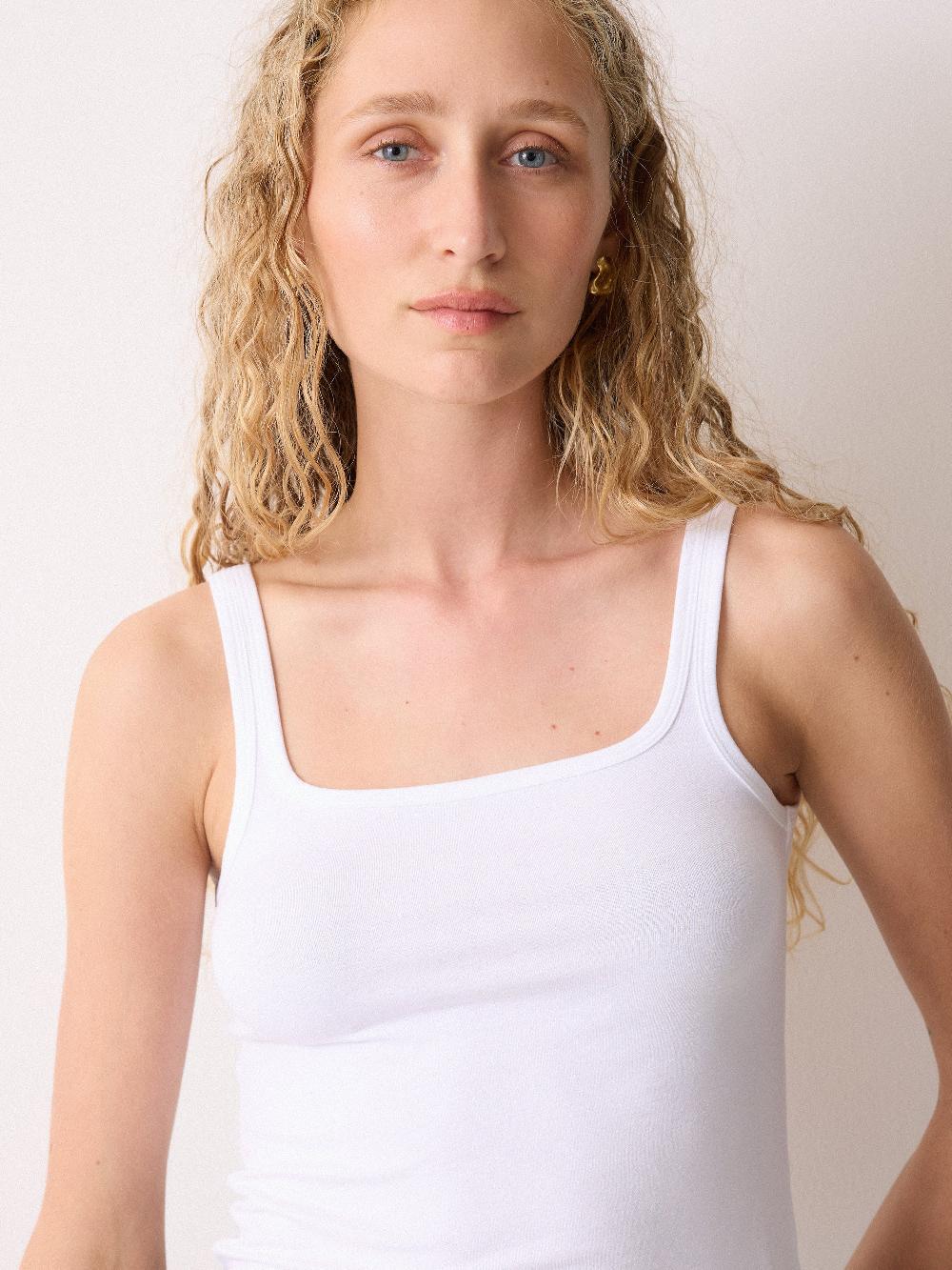 Jigsaw Square Neck Layering Tank White
