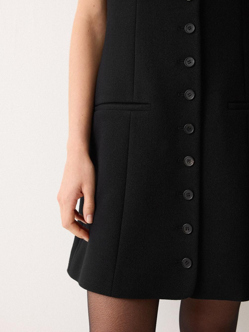 Jigsaw Square Neck Waistcoat Dress Black