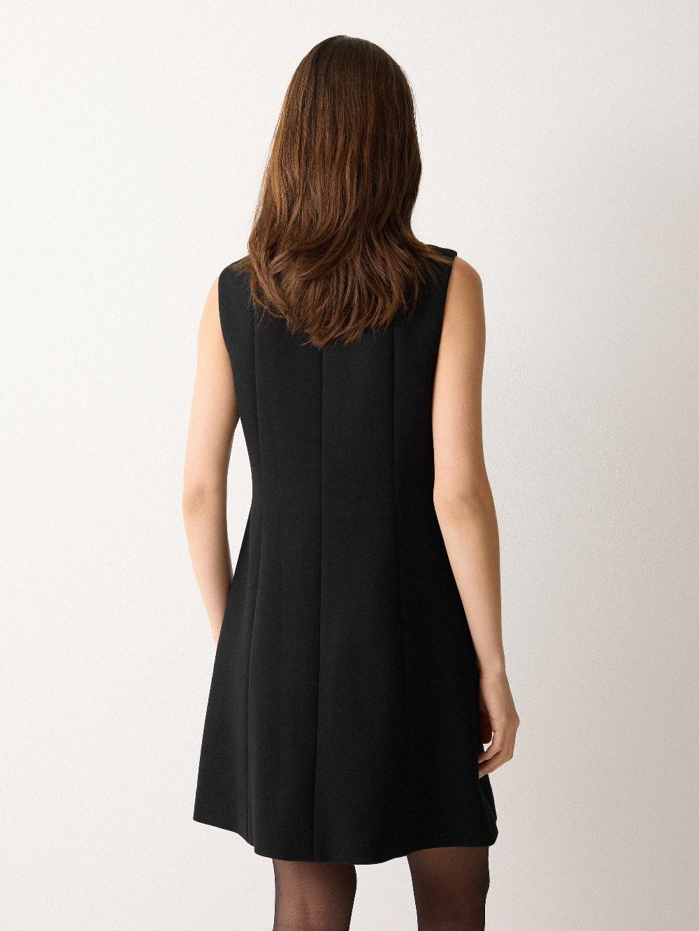 Jigsaw Square Neck Waistcoat Dress Black