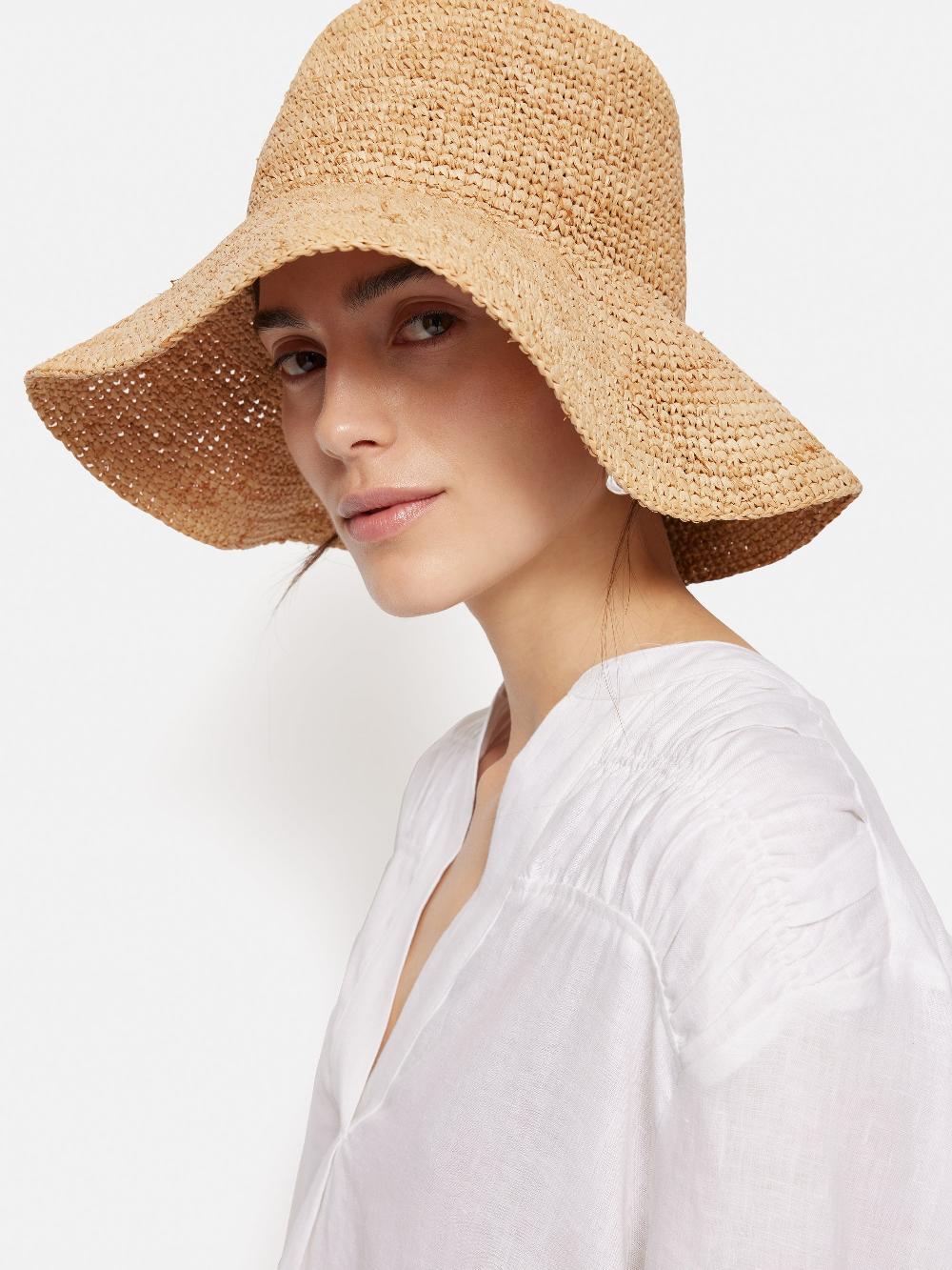 Jigsaw Straw Bucket Hat Natural