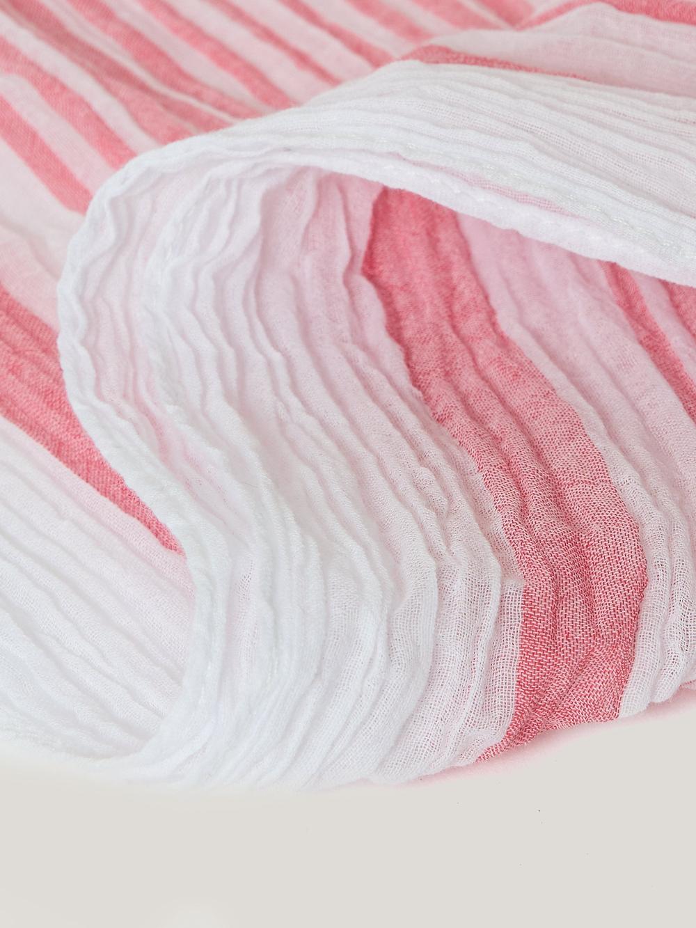 Jigsaw Striped Cotton Woven Scarf Red