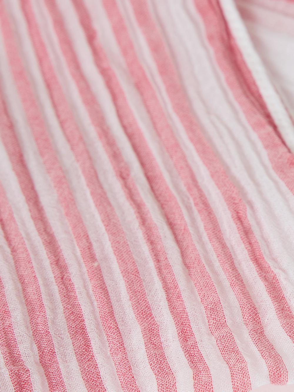 Jigsaw Striped Cotton Woven Scarf Red