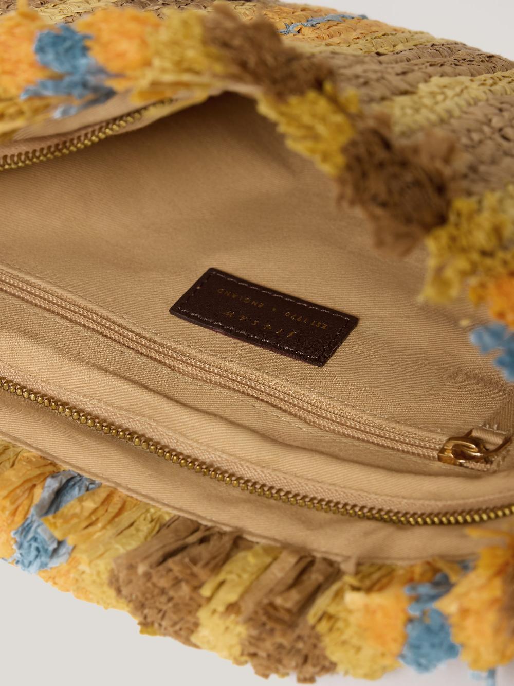 Jigsaw Striped Straw Pouch Multi