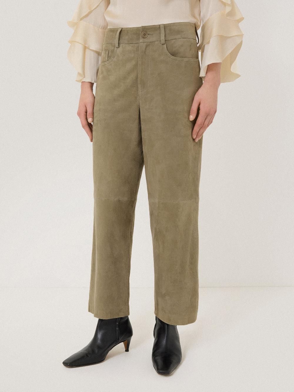 Jigsaw Suede Cropped Trouser Green