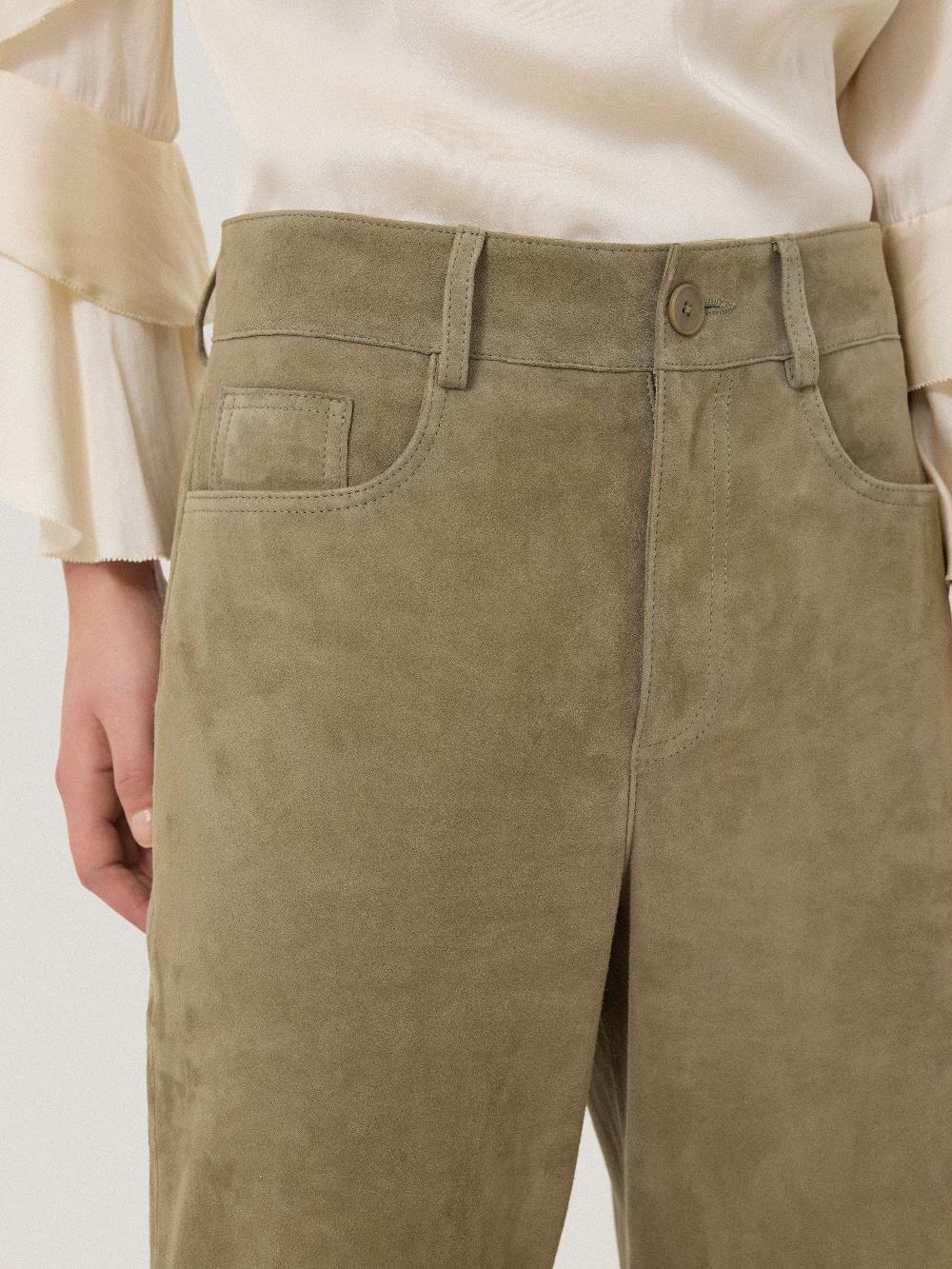 Jigsaw Suede Cropped Trouser Green