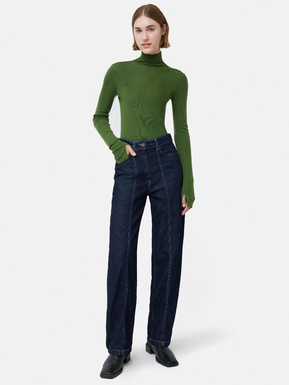 Jigsaw Superfine Merino Jumper Green