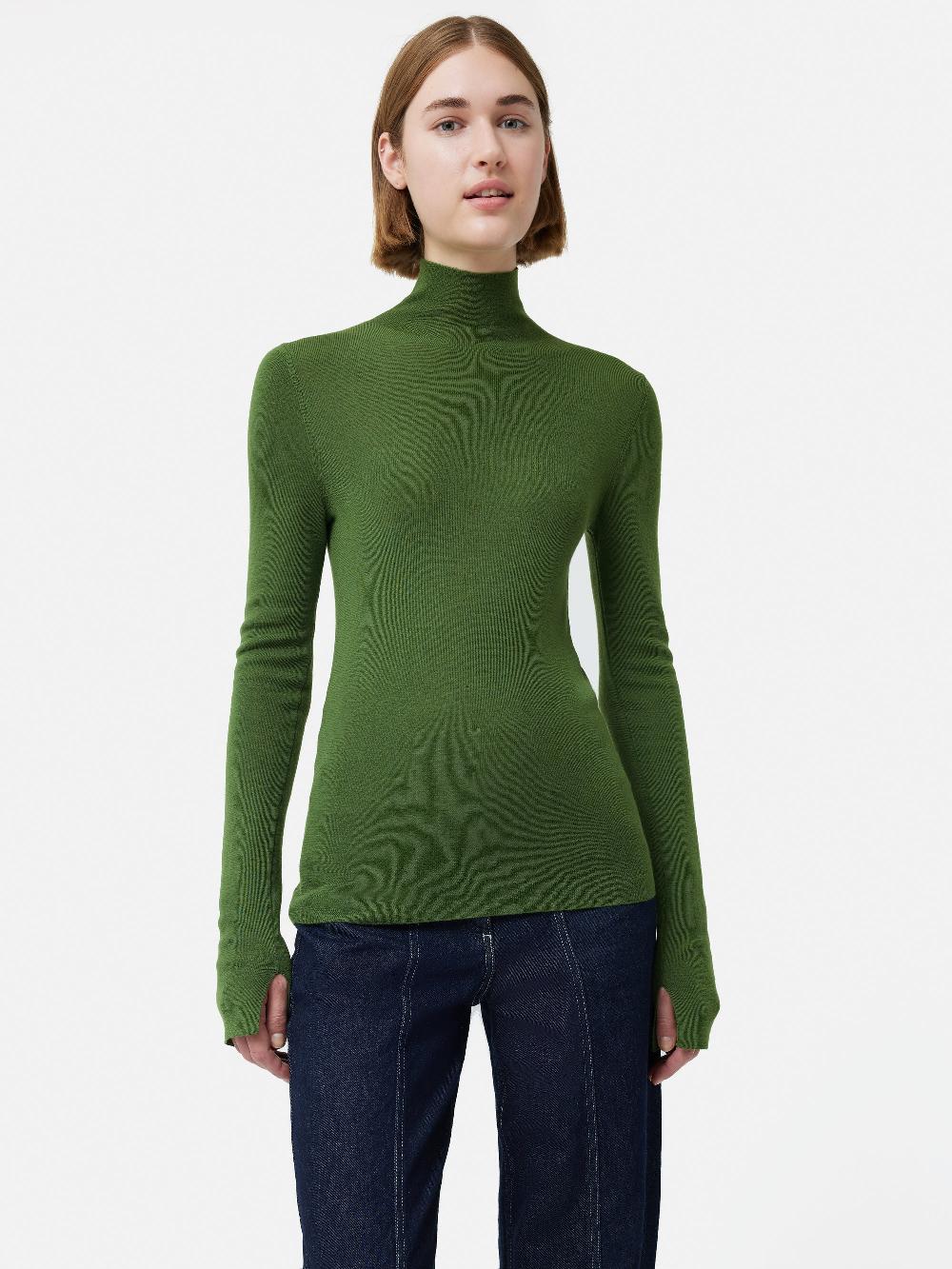 jigsaw Superfine Merino Jumper Green