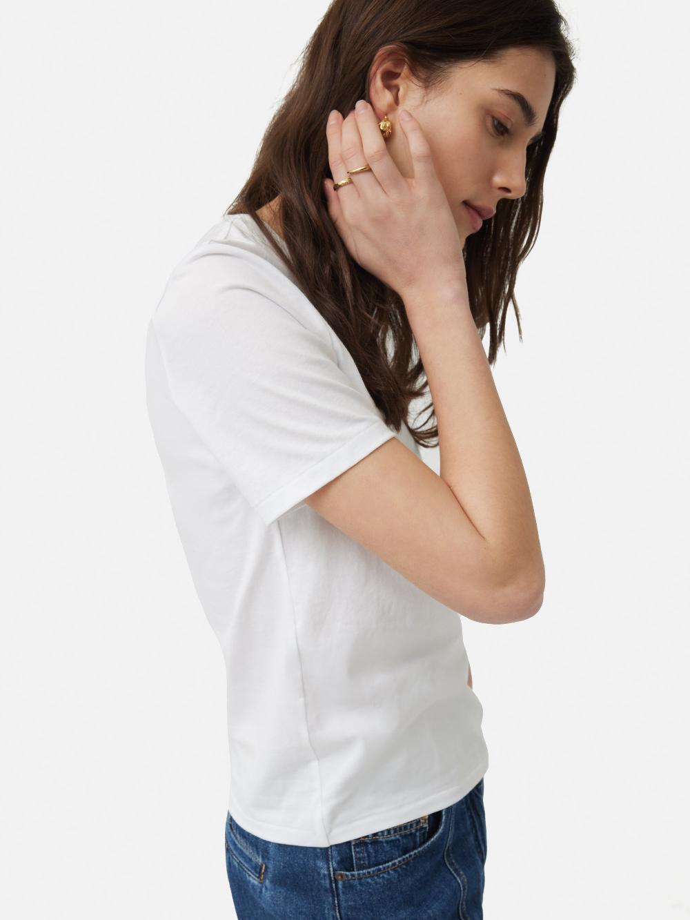 Jigsaw Supima Cotton Crew Neck Tee White