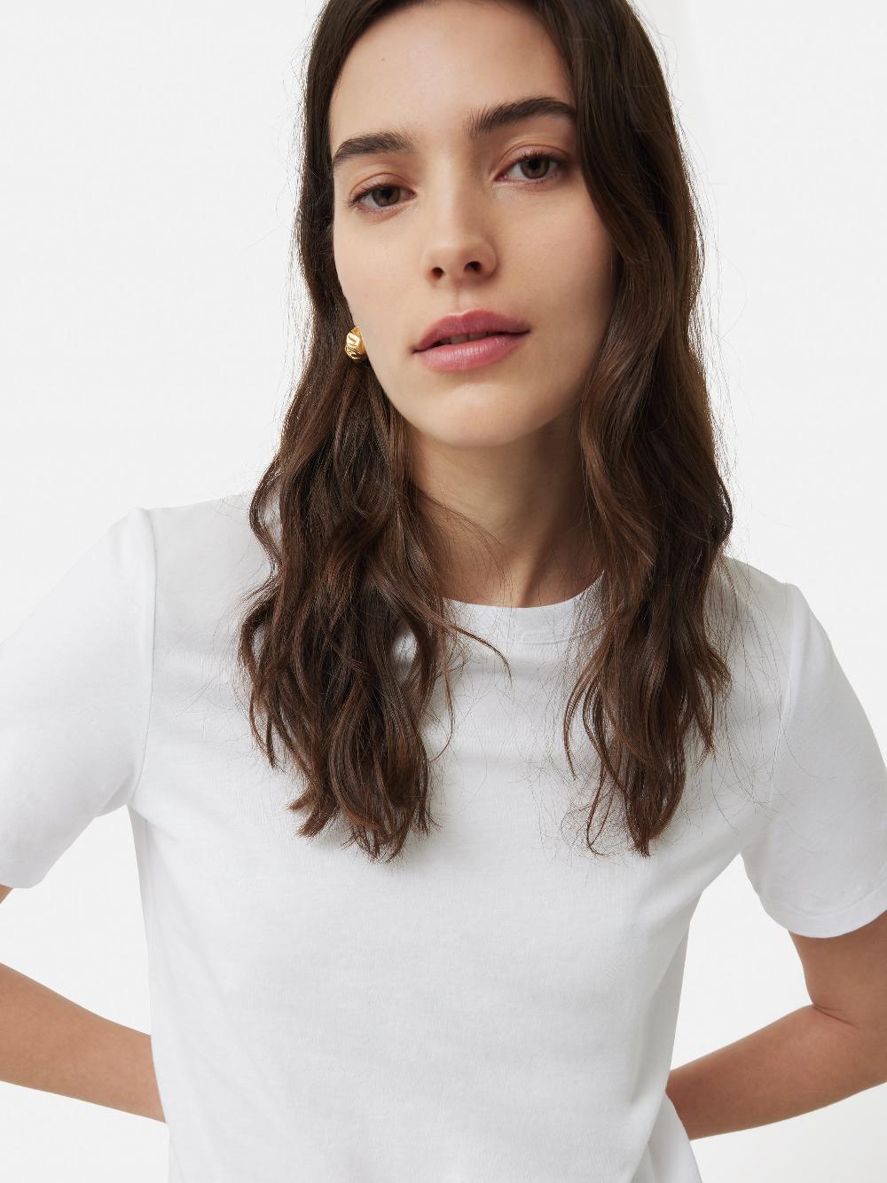 Jigsaw Supima Cotton Crew Neck Tee White