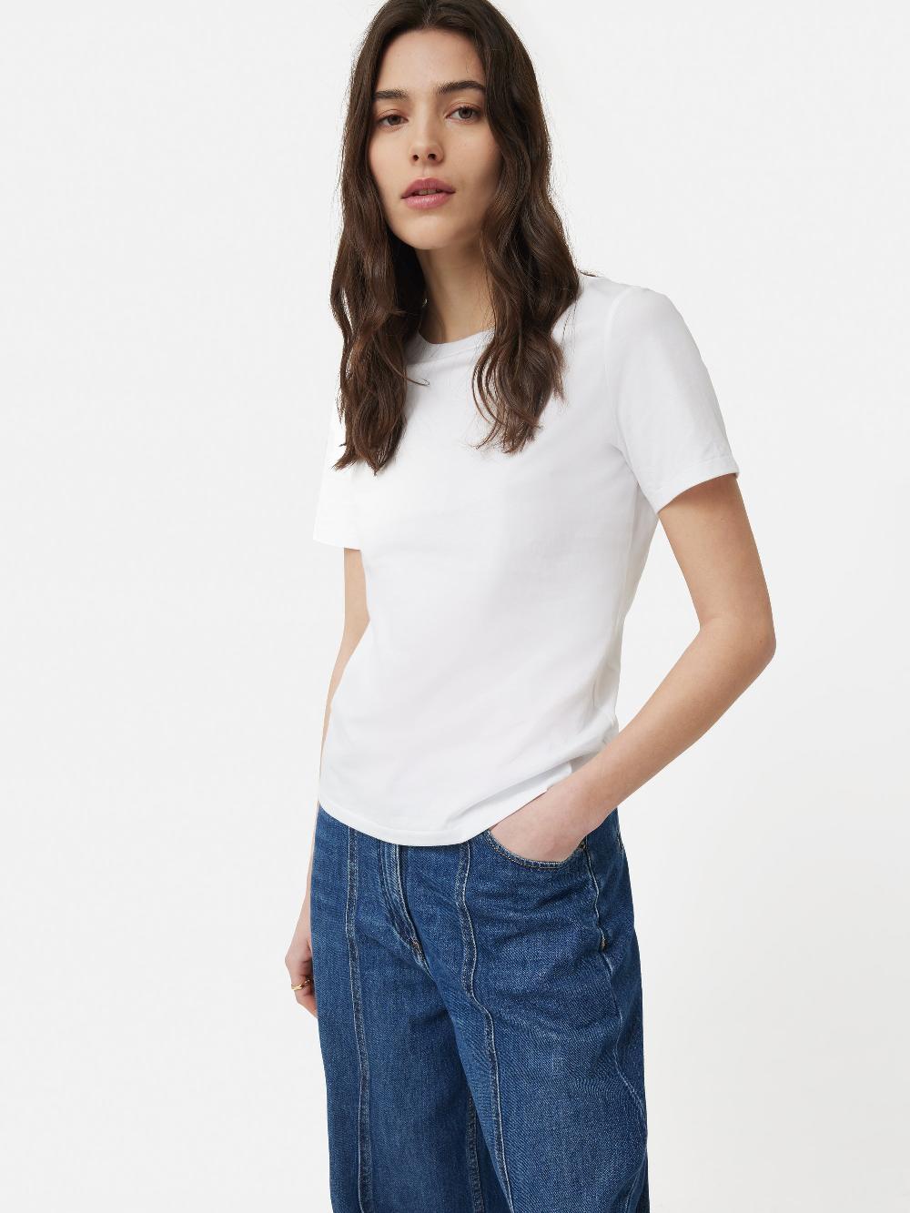 jigsaw Supima Cotton Crew Neck Tee White