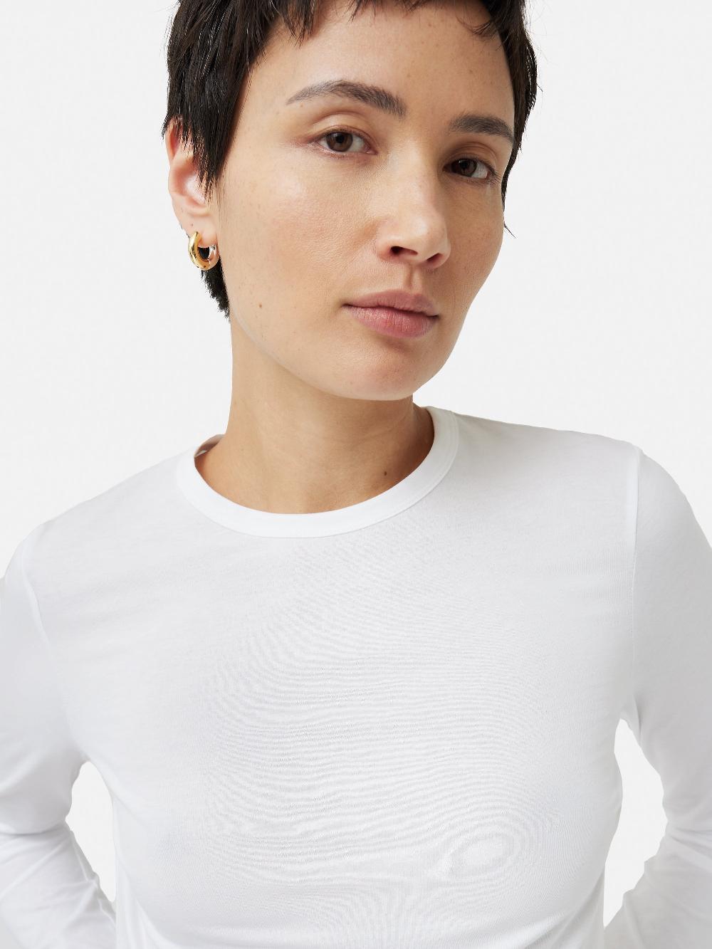 Jigsaw Supima Cotton Long Sleeve Tee White