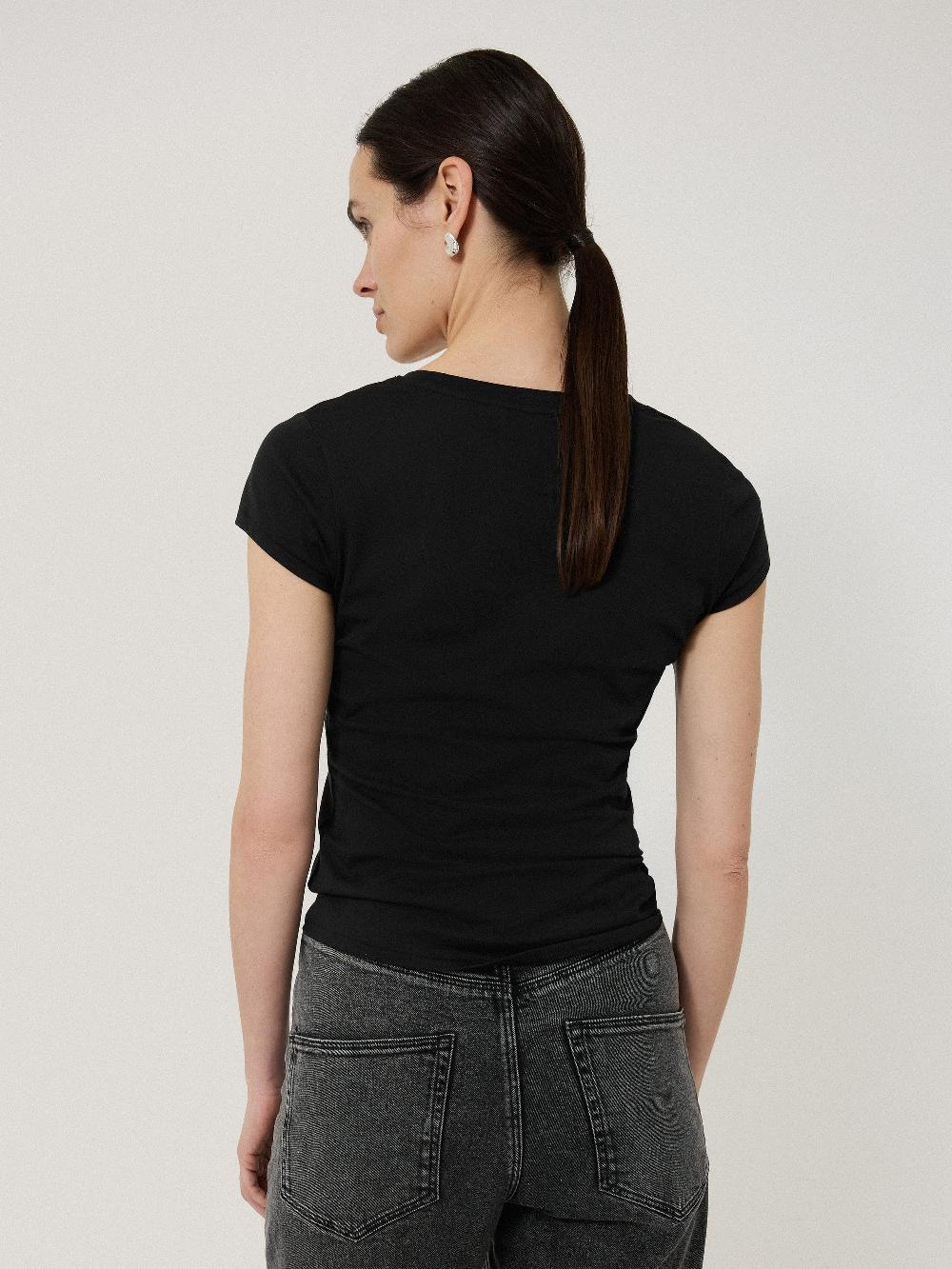 Jigsaw Supima Cotton Scoop Neck Tee Black