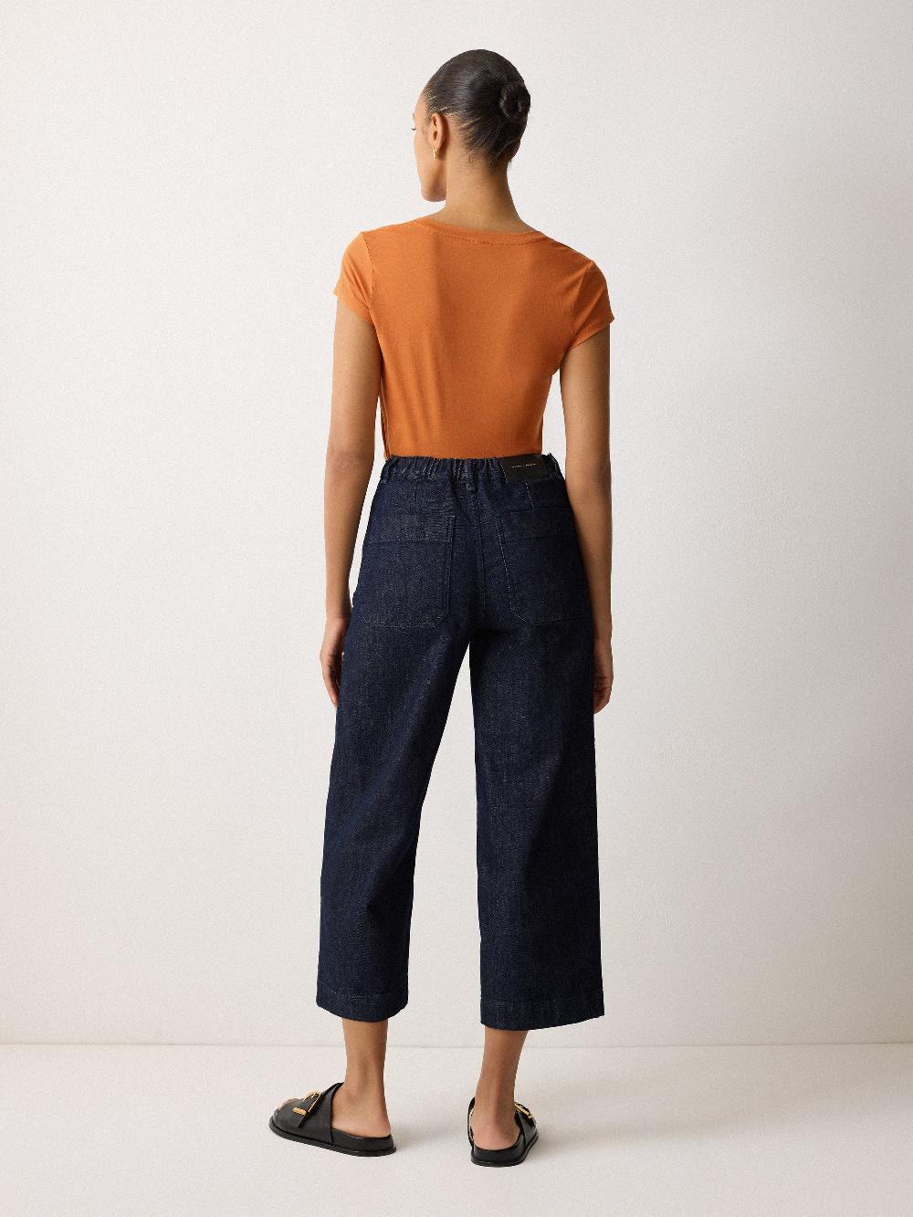 Jigsaw Supima Cotton Scoop Neck Tee Orange Shimmer