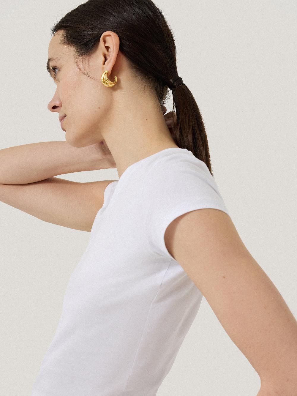 Jigsaw Supima Cotton Scoop Neck Tee White