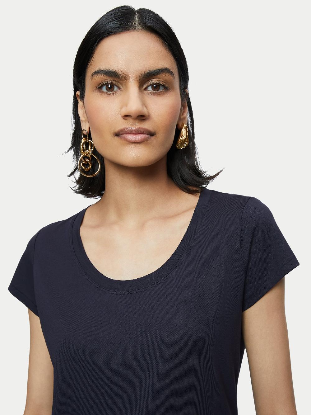 Jigsaw Supima Cotton Short Sleeve Tee Navy